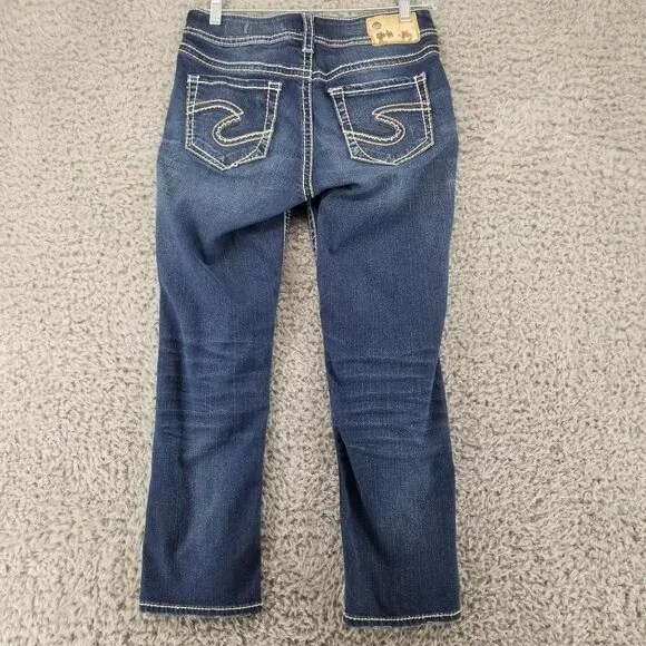 Silver Jeans Womens 26 Blue Suki Capri Cropped Stretch Fluid Denim *Read* - Picture 8 of 14